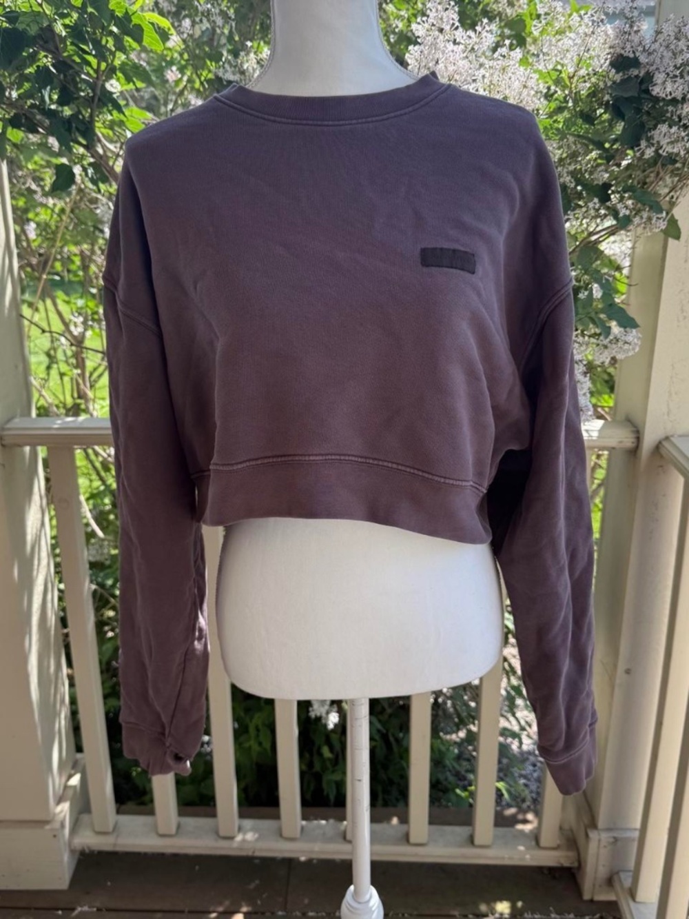 Set Active Brown/Purple Cropped Logo Sweatshirt